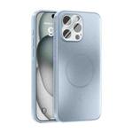 For iPhone 14 Pro Max ABEEL Heat Dissipation Frosted MagSafe Phone Case with Lens Film(Light Blue)