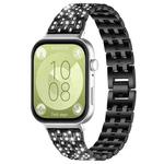 For Huawei Watch Fit4 / Fit4 Pro / Fit3 xDfind Five Beads Full Diamond Metal Watch Band(Black)