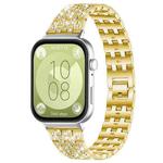 For Huawei Watch Fit4 / Fit4 Pro / Fit3 xDfind Five Beads Full Diamond Metal Watch Band(Gold)