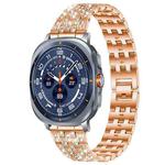 For Samsung Galaxy Watch Ultra/Ultra 2025 xDfind Five Beads Full Diamond Metal Watch Band(Rose Gold)