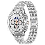 For Samsung Galaxy Watch8 / 8 Classic xDfind Five Beads Full Diamond Metal Watch Band(Silver)