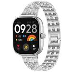 For Xiaomi Smart Band 9 Pro/8 Pro/Redmi Watch 5/4 xDfind Five Beads Full Diamond Metal Watch Band(Silver)