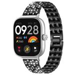 For Xiaomi Smart Band 9 Pro/8 Pro/Redmi Watch 5/4 xDfind Five Beads Full Diamond Metal Watch Band(Black)