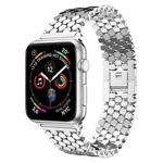 For Apple Watch 42 / 44 / 45 / 46 / 49mm xDfind Fish Scale Texture Metal Watch Band(Silver)