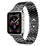 For Apple Watch 42 / 44 / 45 / 46 / 49mm xDfind Fish Scale Texture Metal Watch Band(Black)