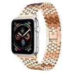 For Apple Watch 42 / 44 / 45 / 46 / 49mm xDfind Fish Scale Texture Metal Watch Band(Rose Gold)