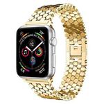 For Apple Watch 42 / 44 / 45 / 46 / 49mm xDfind Fish Scale Texture Metal Watch Band(Gold)