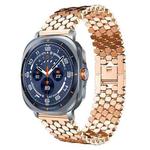 For Samsung Galaxy Watch Ultra/Ultra 2025 xDfind Fish Scale Texture Metal Watch Band(Rose Gold)