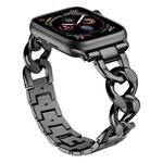 For Apple Watch 42 / 44 / 45 / 46 / 49mm xDfind Denim Chain Metal Watch Band(Black)