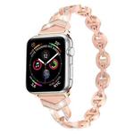 For Apple Watch 38 / 40 / 41 / S10 42mm xDfind Diamond Stainless Steel Watch Band(Rose Gold)
