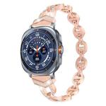For Samsung Galaxy Watch Ultra/Ultra 2025 xDfind Diamond Stainless Steel Watch Band(Rose Gold)