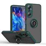 For Infinix Hot 20 Q Shadow 1 Series TPU + PC Phone Case with Ring(Dark Green)