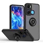 For Infinix Hot 20 Play Q Shadow 1 Series TPU + PC Phone Case with Ring(Black+Black)