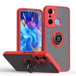 For Infinix Hot 20 Play Q Shadow 1 Series TPU + PC Phone Case with Ring(Red)