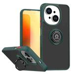 For Tecno Spark Go 1 / Go 2025 Q Shadow 1 Series TPU + PC Phone Case with Ring(Dark Green)