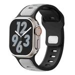 For Apple Watch 46mm / 49mm / 45mm / 44mm Two-color Liquid Silicone Watch Band(Light Grey Black)