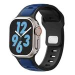 For Apple Watch 46mm / 49mm / 45mm / 44mm Two-color Liquid Silicone Watch Band(Midnight Blue Black)