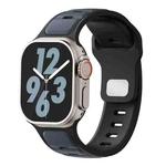 For Apple Watch 46mm / 49mm / 45mm / 44mm Two-color Liquid Silicone Watch Band(Midnight Black)