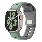 For Apple Watch 46mm / 49mm / 45mm / 44mm Two-color Liquid Silicone Watch Band(Grey Light Green)
