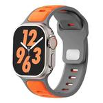 For Apple Watch 46mm / 49mm / 45mm / 44mm Two-color Liquid Silicone Watch Band(Orange Grey)