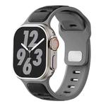 For Apple Watch 46mm / 49mm / 45mm / 44mm Two-color Liquid Silicone Watch Band(Black Grey)