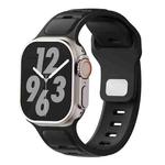 For Apple Watch 46mm / 49mm / 45mm / 44mm Two-color Liquid Silicone Watch Band(Black)