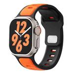For Apple Watch 46mm / 49mm / 45mm / 44mm Two-color Liquid Silicone Watch Band(Orange Black)