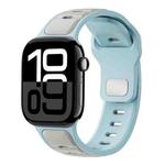 For Apple Watch 42mm / 41mm / 40mm / 38mm Two-color Liquid Silicone Watch Band(Light Brown Blue)