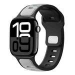 For Apple Watch 42mm / 41mm / 40mm / 38mm Two-color Liquid Silicone Watch Band(Light Grey Black)