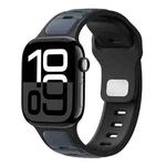 For Apple Watch 42mm / 41mm / 40mm / 38mm Two-color Liquid Silicone Watch Band(Midnight Black)