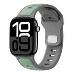 For Apple Watch 42mm / 41mm / 40mm / 38mm Two-color Liquid Silicone Watch Band(Grey Light Green)