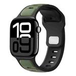 For Apple Watch 42mm / 41mm / 40mm / 38mm Two-color Liquid Silicone Watch Band(Army Green Black)