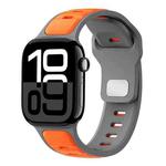 For Apple Watch 42mm / 41mm / 40mm / 38mm Two-color Liquid Silicone Watch Band(Orange Grey)