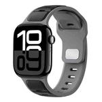For Apple Watch 42mm / 41mm / 40mm / 38mm Two-color Liquid Silicone Watch Band(Black Grey)