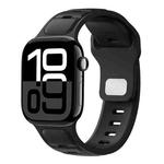 For Apple Watch 42mm / 41mm / 40mm / 38mm Two-color Liquid Silicone Watch Band(Black)
