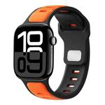 For Apple Watch 42mm / 41mm / 40mm / 38mm Two-color Liquid Silicone Watch Band(Orange Black)