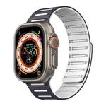 For Apple Watch 46mm / 49mm / 45mm / 44mm Cylinder Magnetic Two-color Loop Silicone Watch Band(Black White)