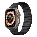 For Apple Watch 46mm / 49mm / 45mm / 44mm Cylinder Magnetic Two-color Loop Silicone Watch Band(Black)