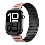 For Apple Watch 42mm / 41mm / 40mm / 38mm Cylinder Magnetic Two-color Loop Silicone Watch Band(Pink Black)