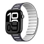For Apple Watch 42mm / 41mm / 40mm / 38mm Cylinder Magnetic Two-color Loop Silicone Watch Band(Black White)