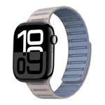 For Apple Watch 42mm / 41mm / 40mm / 38mm Cylinder Magnetic Two-color Loop Silicone Watch Band(Antique White Mist Blue)