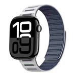 For Apple Watch 42mm / 41mm / 40mm / 38mm Cylinder Magnetic Two-color Loop Silicone Watch Band(White Midnight Blue)