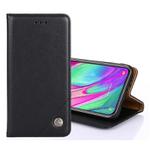 For Samsung Galaxy A41 Non-Magnetic Retro Texture Horizontal Flip Leather Case with Holder & Card Slots & Wallet(Black)