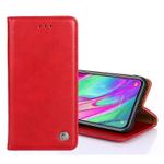 For Samsung Galaxy S20 Ultra Non-Magnetic Retro Texture Horizontal Flip Leather Case with Holder & Card Slots & Wallet(Red)