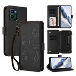 For HMD Pulse Pro / Pulse+ Butterfly Love Flower Multi-card Zipper Wallet Leather Phone Case(Black)