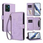 For HMD Pulse Pro / Pulse+ Butterfly Love Flower Multi-card Zipper Wallet Leather Phone Case(Light Purple)