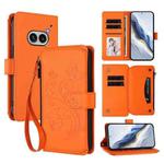 For Nothing Phone 2a Butterfly Love Flower Multi-card Zipper Wallet Leather Phone Case(Orange)