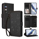 For Sony Xperia 1 VI 2024 Butterfly Love Flower Multi-card Zipper Wallet Leather Phone Case(Black)