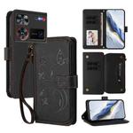 For ZTE Nubia Z60 Ultra Butterfly Love Flower Multi-card Zipper Wallet Leather Phone Case(Black)
