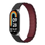 14mm xDfind I-shaped Magnetic Silicone Watch Band(Black Wine Red)